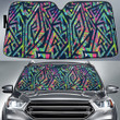 Multicolor Hot Blocks Geometric Pattern All Over Print Car Sun Shades Cover Auto Windshield