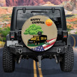 Happy Camper Vintage Food Truck American Flag Pattern Printed Car Spare Tire Cover