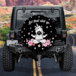 Funny Yoga Unicorn Namaste Flower Pattern Black Theme Printed Car Spare Tire Cover