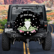 Funny Yoga Frog Namaste Flower Pattern Black Theme Printed Car Spare Tire Cover