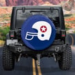 Football Helmet Independence Day Flag Pattern Blue Theme Printed Car Spare Tire Cover