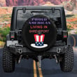 Proud American Living In Shreveport American Flag Black Theme Printed Car Spare Tire Cover