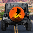 Orange Sunset Lovers Flying Eagle Over Mountain Summer Vibe Printed Car Spare Tire Cover