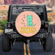 Dog Dunny Caricature Animal Lovers Pet With Collar Orange Theme Printed Car Spare Tire Cover