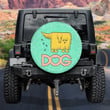 Dog Dunny Caricature Animal Lovers Shaggy Dog Mint Theme Printed Car Spare Tire Cover