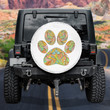 Paisley Paws Tropical Vibe Pet Lovers White Theme Printed Car Spare Tire Cover