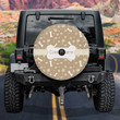 Personalized Pet Paws And Bones Custom Name Beige Theme Printed Car Spare Tire Cover