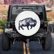 Spare Tire Cover Blue Wildebeest Double Exposure Tattoo Art