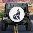 Spare Tire Cover Wolf Double Exposure Tattoo Art