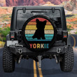 Yorkie Dog Silhouette Colorful Vintage Design Spare Tire Covers