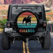 Bulldog Silhouette Colorful Vintage Design Spare Tire Covers