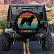 Leonberger Dog Silhouette Colorful Vintage Design Spare Tire Covers