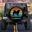Schipperke Dog Silhouette Colorful Vintage Design Spare Tire Covers