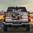 Mooses Break Black And White USA Flag Truck Tailgate Decal Car Back Sticker