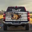 Lions Break Black And White USA Flag Truck Tailgate Decal Car Back Sticker