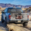 Raccon Break Black And White USA Flag Truck Tailgate Decal Car Back Sticker