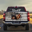 Horses Break Black And White USA Flag Truck Tailgate Decal Car Back Sticker