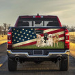 Golden Retriever Dogs USA Flag Truck Tailgate Decal Car Back Sticker