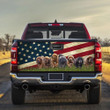 Tibetan Mastiff Dogs USA Flag Truck Tailgate Decal Car Back Sticker