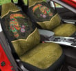 Colorful Pattern Toucan On Dark Yellow And Brown Background Car Seat Covers