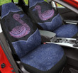 Purple Swan Art On Blue Background Car Seat Covers