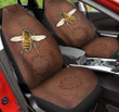 Bee Flower Leather Pattern Car Seat Cover