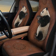 Panda Flower Leather Pattern Car Seat Cover
