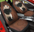 Panda Flower Leather Pattern Car Seat Cover