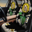 Bulldog Sunflower And Chrysanthemum Japonense Car Seat Cover
