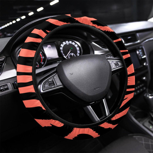 Background Pattern Texture Tiger And Zebra Strip Printed Car Steering Wheel Cover