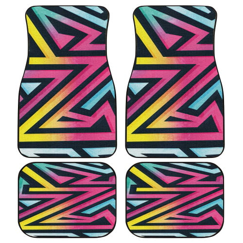 Pink Ombre Grunge Graffiti Geometric Shapes All Over Print All Over Print Car Floor Mats