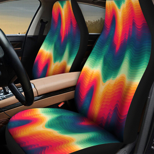 Green Ombre Soothing Waves Lapghan Pattern All Over Print Car Seat Cover