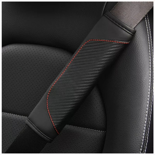 Carbon Fiber Leather Crown Universal Auto Car Seat Belt Cover