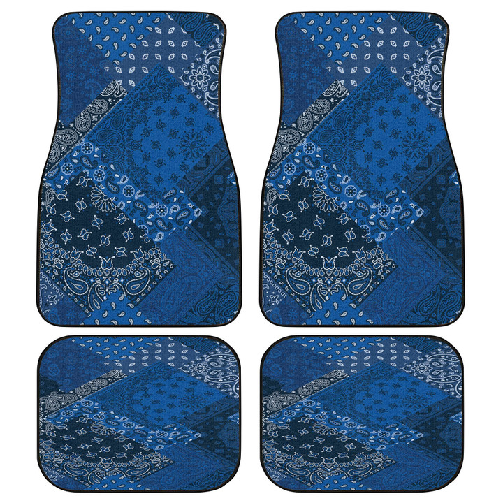 Tone Of Blue Tiny Flower Paisley Pattern All Over Print All Over Print Car Floor Mats