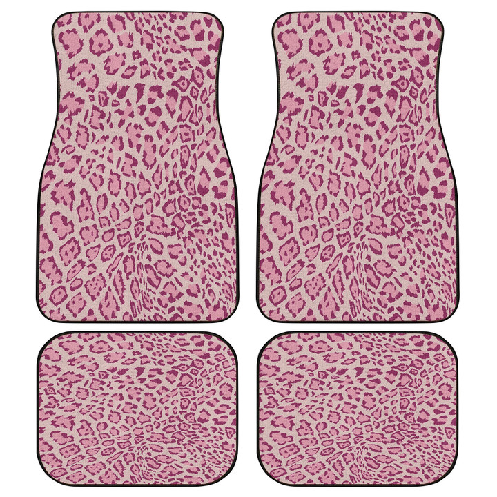 Pink Tone Leopard Skin Texture All Over Print Car Floor Mats