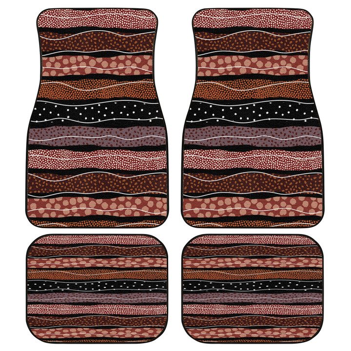 Collection Of Dot Style Stripes Pattern Straight Line All Over Print Car Floor Mats