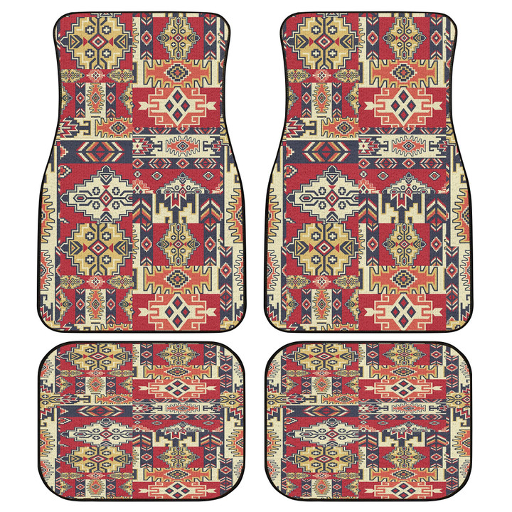 Vintage Red Aztec Pattern Different Square Type All Over Print Car Floor Mats