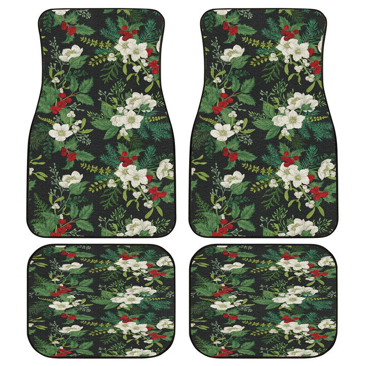 White And Red Garden Cosmos Flower All Over Print Car Floor Mats