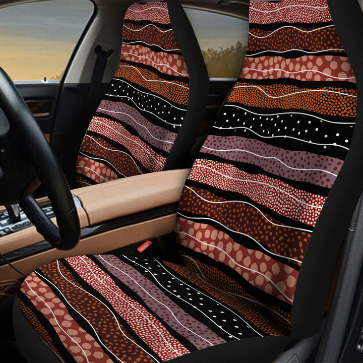Collection Of Dot Style Stripes Pattern Straight Line All Over Print Car Seat Cover