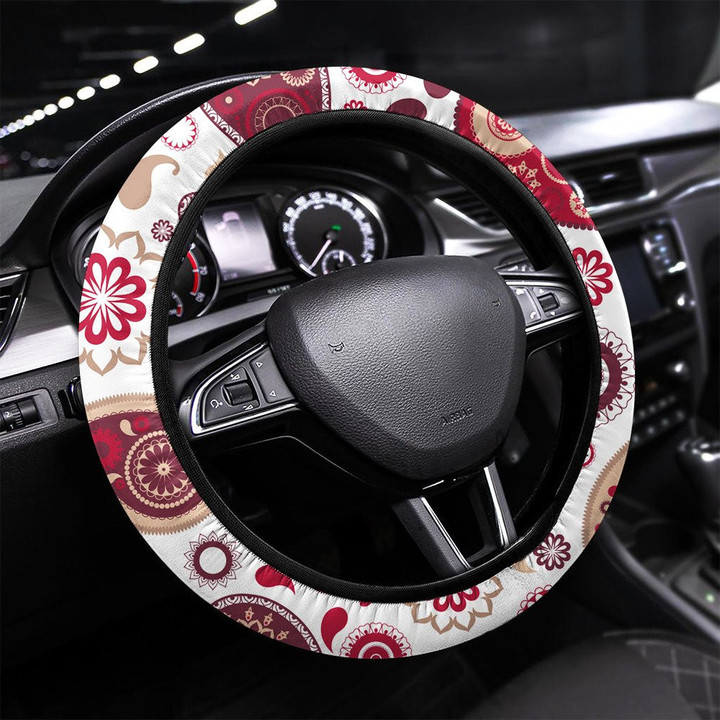 Natural Beauty Silhouettes Drawing Printed Car Steering Wheel Cover