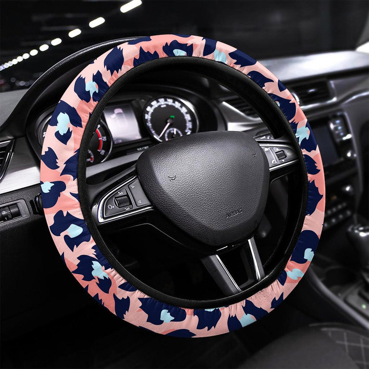 Skin Leopard Seamless Pattern Printed Car Steering Wheel Cover