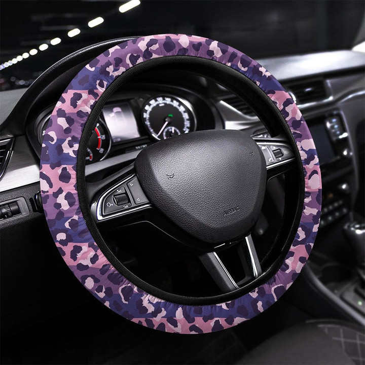 Leopard Stripes Seamless Pattern Animal Striped Printed Car Steering Wheel Cover