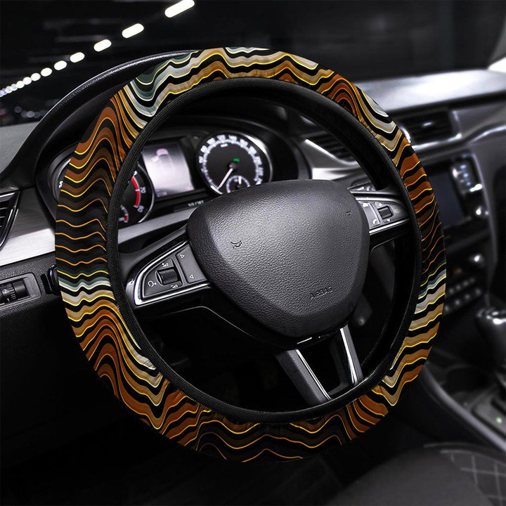 Colored African Seamless Pattern Printed Car Steering Wheel Cover