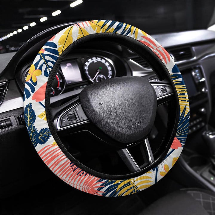 Tropic Seamless Pattern Printed Car Steering Wheel Cover