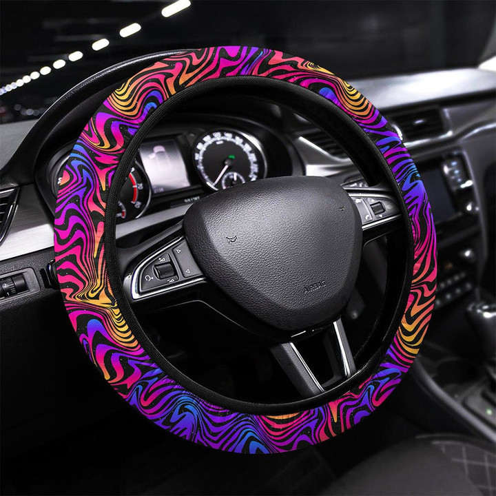 Grunge Graffiti Seamless Pattern Printed Car Steering Wheel Cover