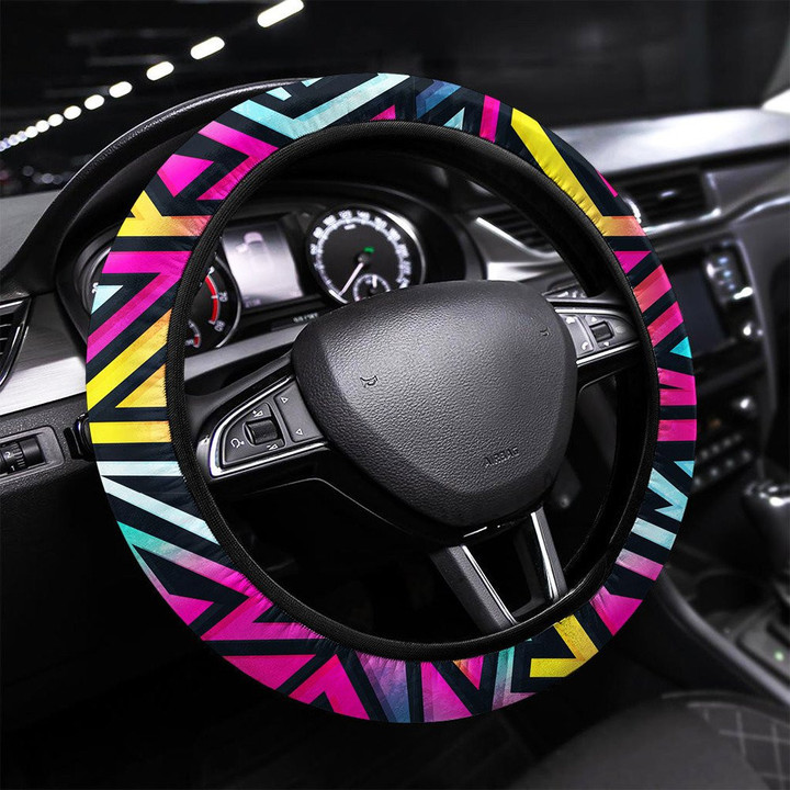 Colored Cloth Seamless Pattern Printed Car Steering Wheel Cover