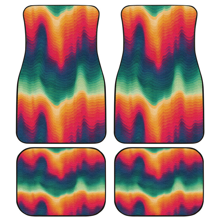 Green Ombre Soothing Waves Lapghan Pattern All Over Print Car Floor Mats