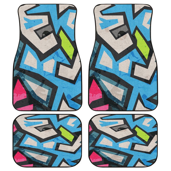 Ambesome Grunge Graffiti Characters Seamless Pattern All Over Print Car Floor Mats