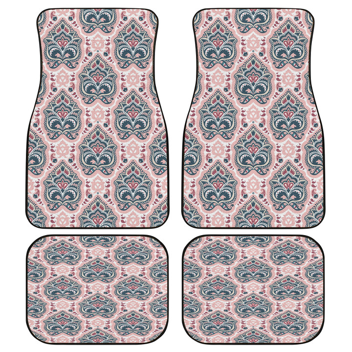 Vintage Flower Tribal Pattern Pink Theme All Over Print Car Floor Mats