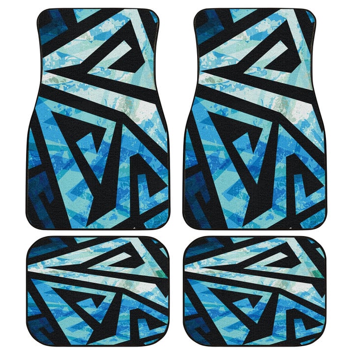 Tribal Lines Lunarable Pattern In Blue Color All Over Print Car Floor Mats